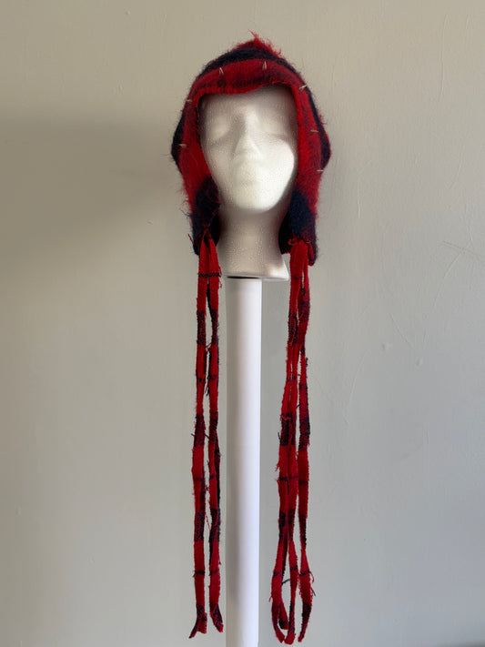 PLAID MOHAIR CAP