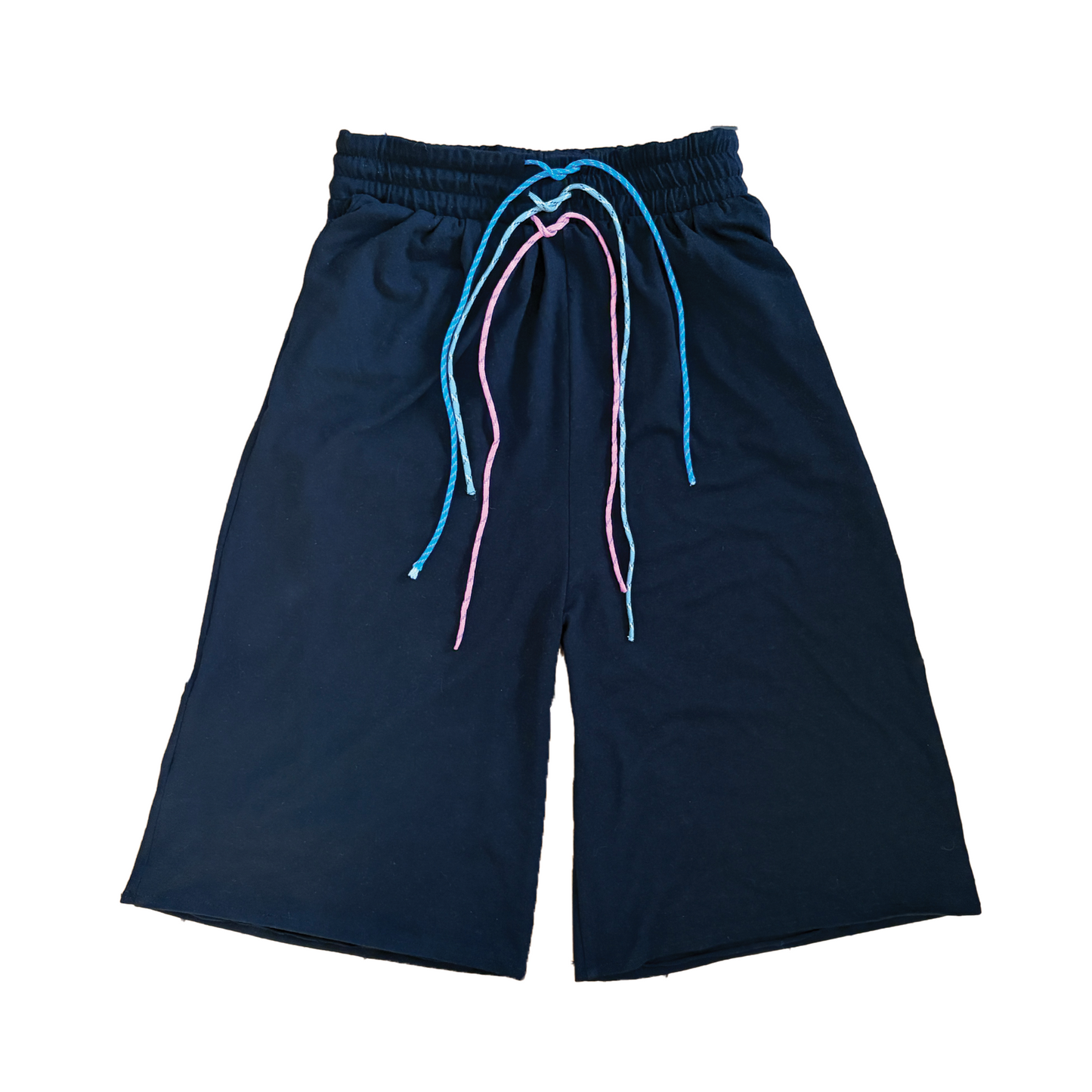 BLACK TRIPLE DRAWSTRING SHORTS