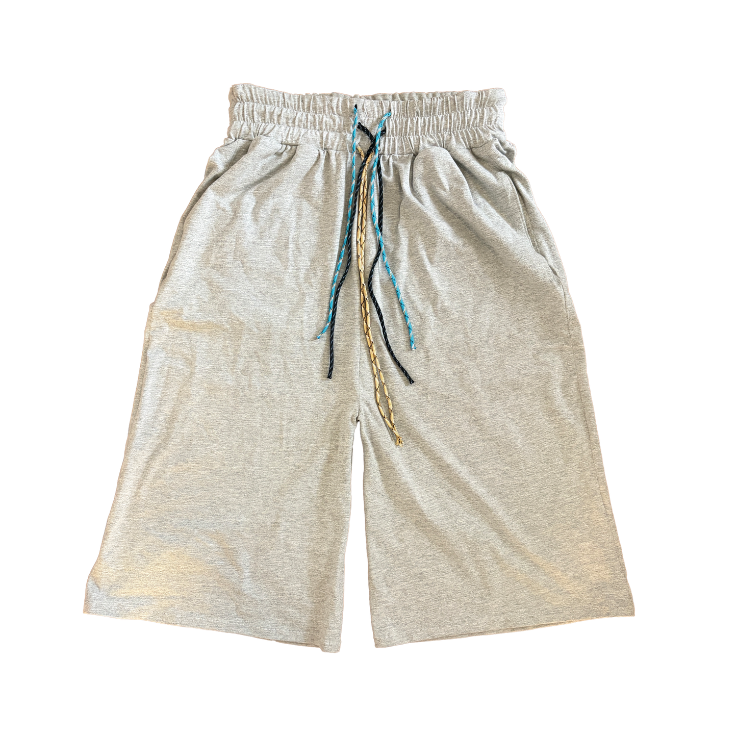 GREY TRIPLE DRAWSTRING SHORTS