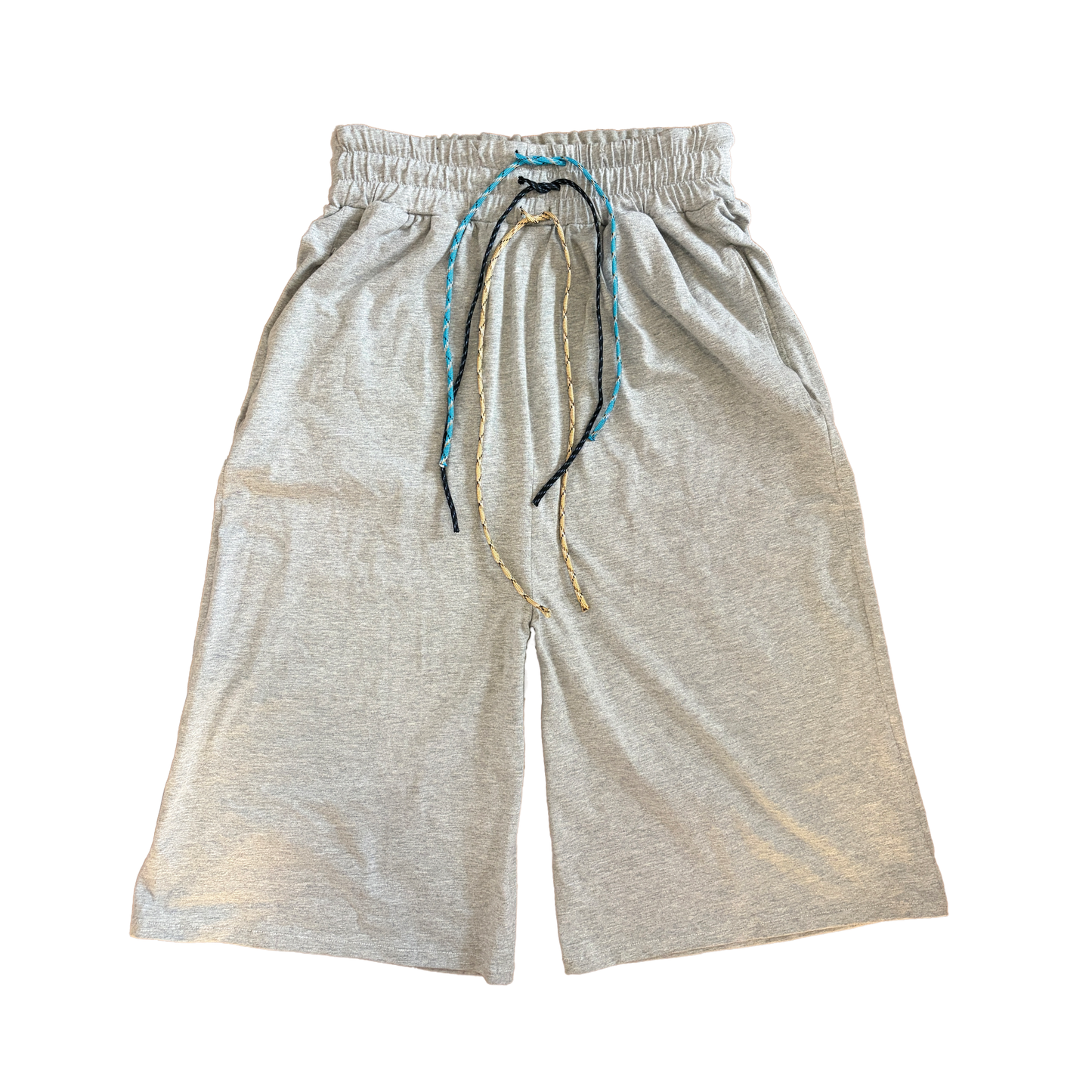 GREY TRIPLE DRAWSTRING SHORTS