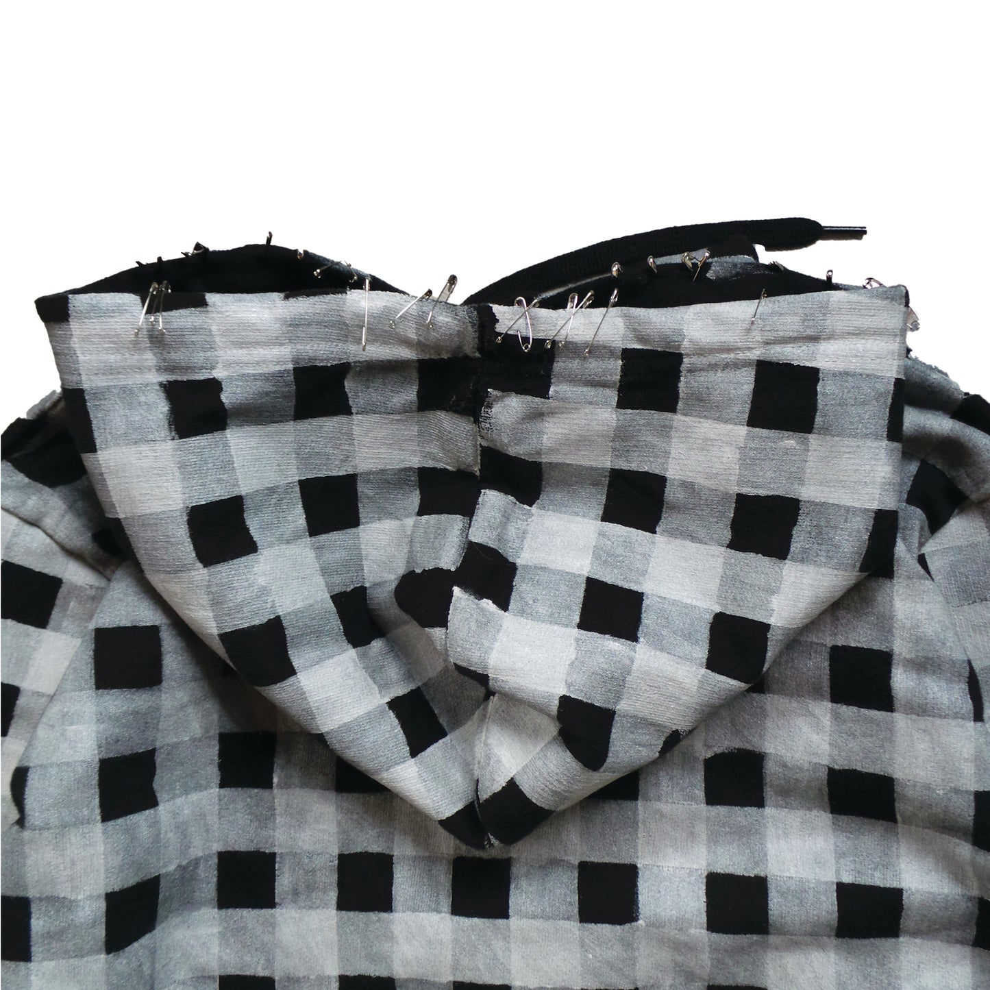 HAND PAINTED PLAID HOODIE