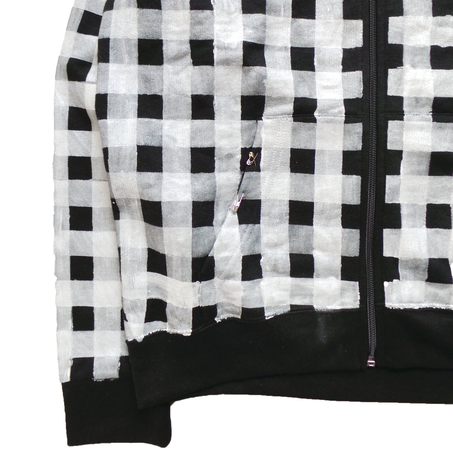 HAND PAINTED PLAID HOODIE