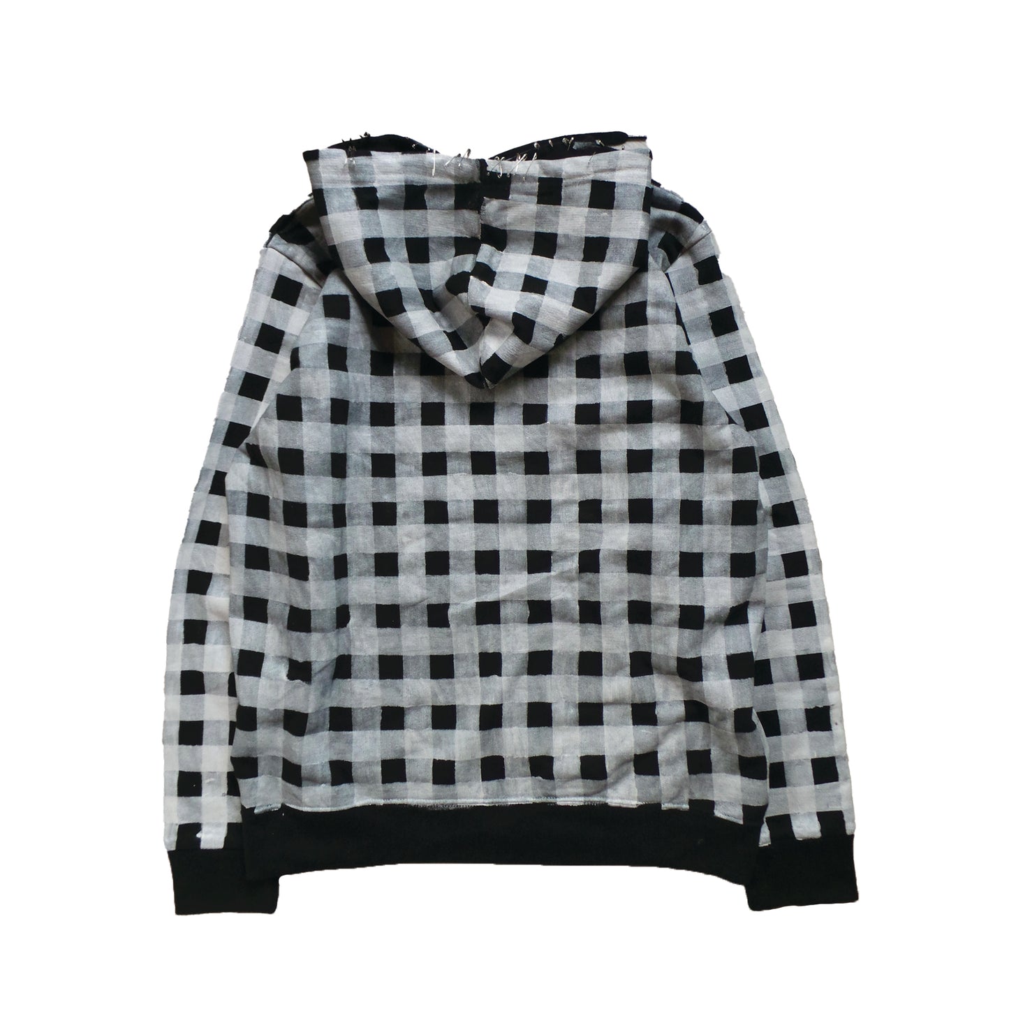 HAND PAINTED PLAID HOODIE